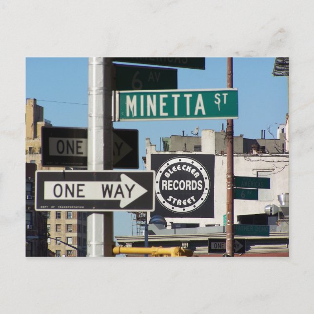 Carte Postale Enregistrements de rue Bleecker (Devant)