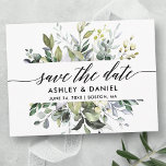 Carte Postale Enregistrer La Date Aquarelle Vert Calligraphie<br><div class="desc">Calligraphie moderne Script Elégant Aquarelle Botanique Verdure Fiançailles Mariage Enregistrer La Date Carte postale comprend des feuilles d'eucalyptus,  le feuillage botanique vert,  des feuilles bleus poussiéreux et d'autres belles verdure botanique.</div>