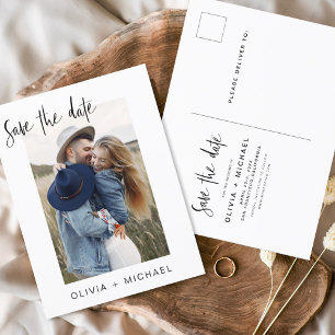 Carte Postale Enregistrer la date Boho minimaliste photo moderne