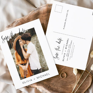Carte Postale Enregistrer la date Boho minimaliste photo moderne
