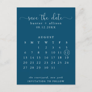 Carte postale Enregistrer La Date Calendrier