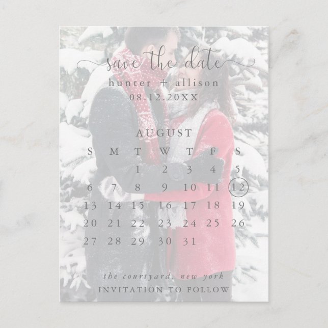 Carte postale | Enregistrer La Date | Calendrier (Devant)