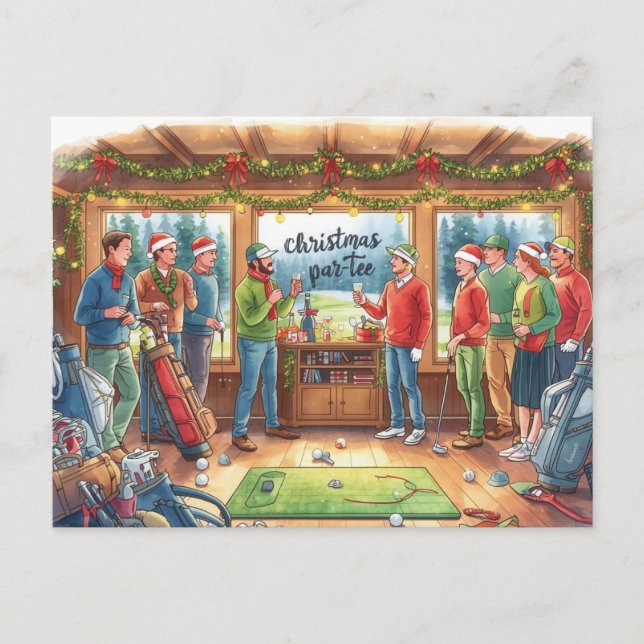 Carte Postale Enregistrer la date de golf avec une balle de golf (Devant)