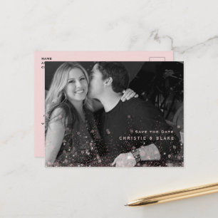 Carte Postale Enregistrer la date de mariage avec code QR photo 