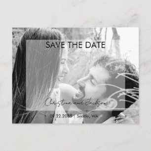 Carte Postale Enregistrer la date de mariage en photo N&B