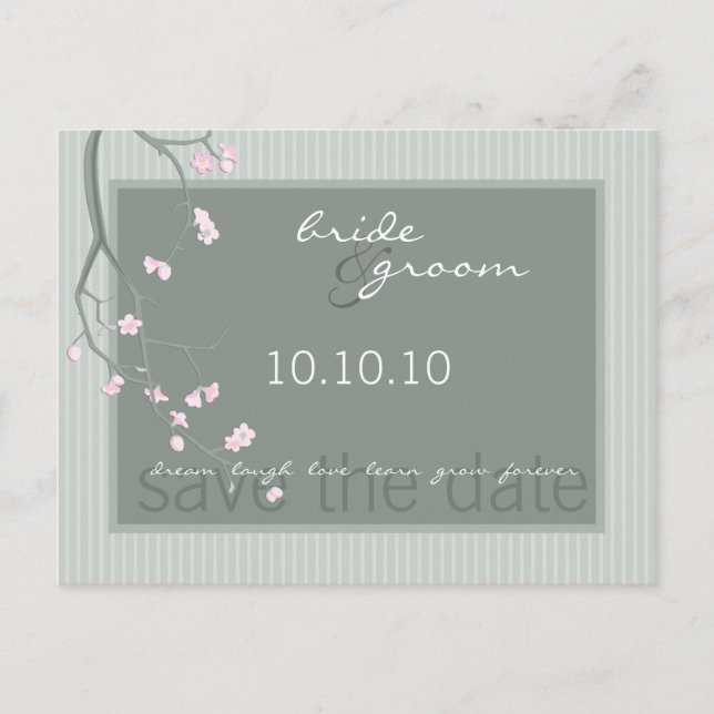 Carte Postale ENREGISTRER LA DATE :: fleur de cerisiers (Devant)