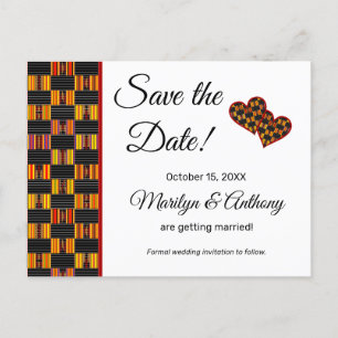 Carte Postale Enregistrer la date Mariage Africain Kente K30