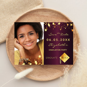 Carte Postale Enregistrer la date photo fête de graduation burgu