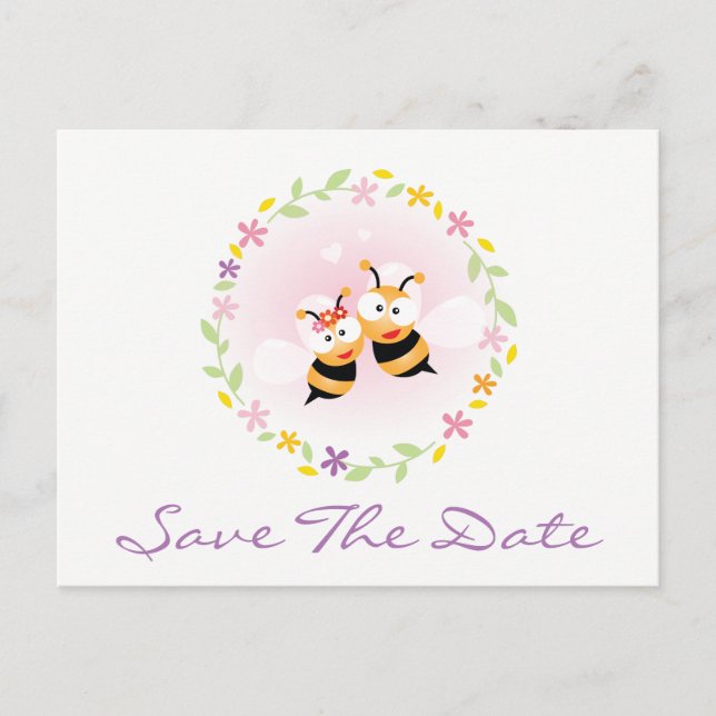 Carte Postale Enregistrer la date Whimsical rose Mariage Faire-p (Devant)