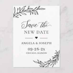 Carte Postale Enregistrer la nouvelle date Changement de Mariage