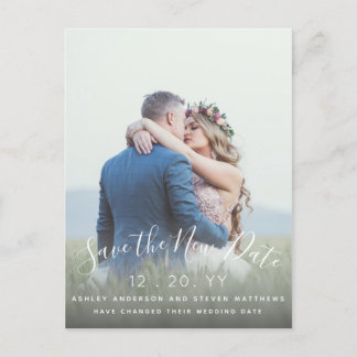 Carte Postale Enregistrer la nouvelle date Mariage Script photo
