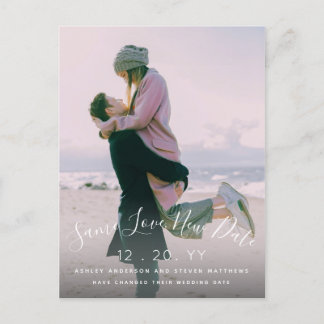 Carte Postale Enregistrer l'amour Nouvelle Date Script Mariage p
