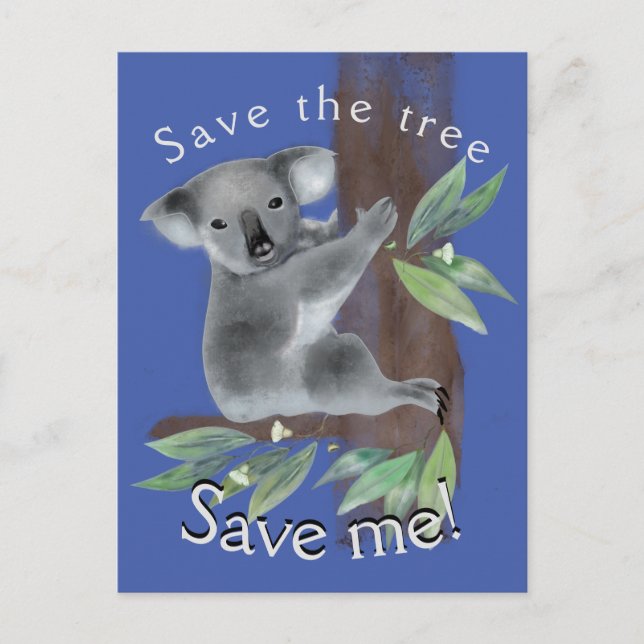 Carte Postale Enregistrer l'arbre pour enregistrer le koala d'ac (Devant)