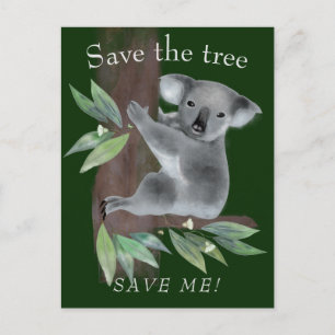 Carte Postale Enregistrer l'arbre pour enregistrer le koala d'ac