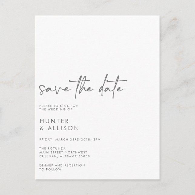 Carte Postale Enregistrer L'Invitation Date (Devant)