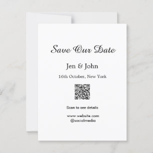 Carte Postale Enregistrer notre date Scan QR pour les détails no