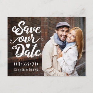 Carte Postale Enregistrer notre Mariage de date   Script manuscr