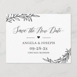 Carte Postale Enregistrer notre nouvelle date Mariage reporté ch