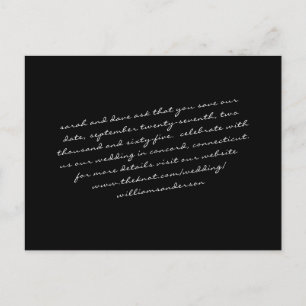 Carte Postale Enregistrez notre Date texte seul Script Moderne N