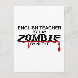 Carte Postale Enseignant anglais Zombie
