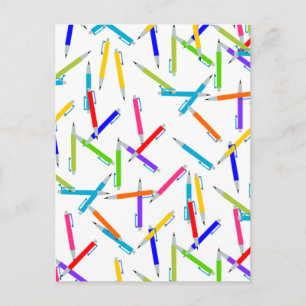 Carte Postale Enseignant d'art des crayons mécaniques,