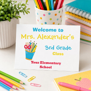 Carte Postale Enseignant de 3e année Bienvenue en classe