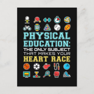 Carte Postale Enseignant de l'éducation physique Race cardiaque 