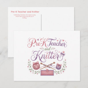 Carte Postale Enseignant de maternelle et tricoteuse Enseignan