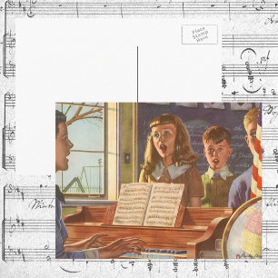 Carte Postale Enseignant de musique vintage Enseigner aux élèves