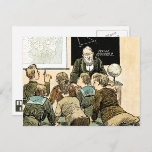 Carte Postale Enseignant et étudiants. Art vintage
