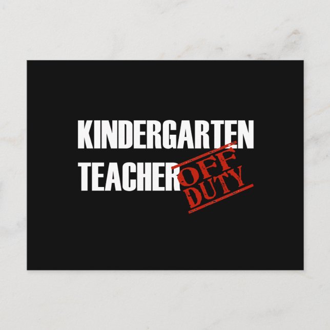 CARTE POSTALE ENSEIGNANT HORS SERVICE KINDERGARTEN DARK (Devant)