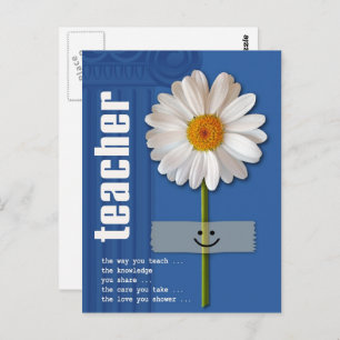 Carte Postale Enseignant Merci. Smiling Daisy