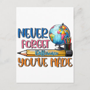 Carte Postale Enseignant N'oublie Jamais La Différence Que Vous
