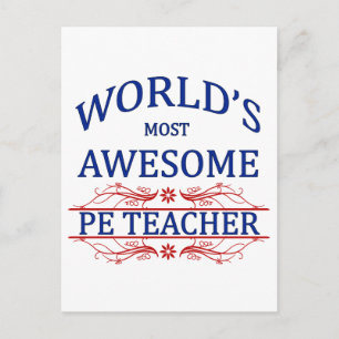 Carte Postale Enseignant PE le plus génial au monde