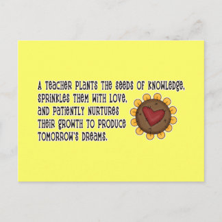 Carte Postale Enseignant Plante de semences T-shirts et cadeaux
