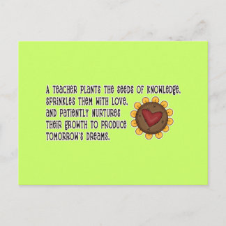 Carte Postale Enseignant Plante de semences T-shirts et cadeaux