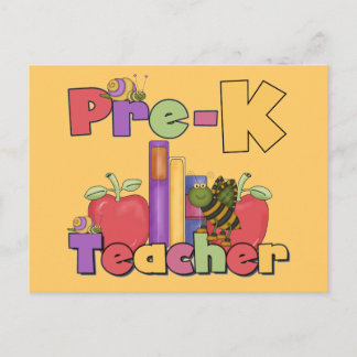Carte Postale Enseignant pré-K Bugs and Apples