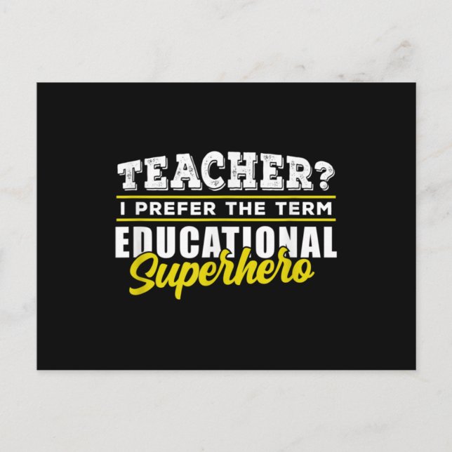 Carte Postale Enseignant - Superhéros de l'éducation - Enseignan (Devant)