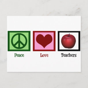 Carte Postale Enseignants Peace Love