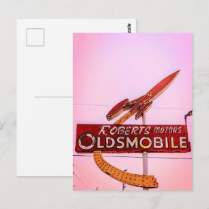 Carte Postale Enseigne au néon en bord de route