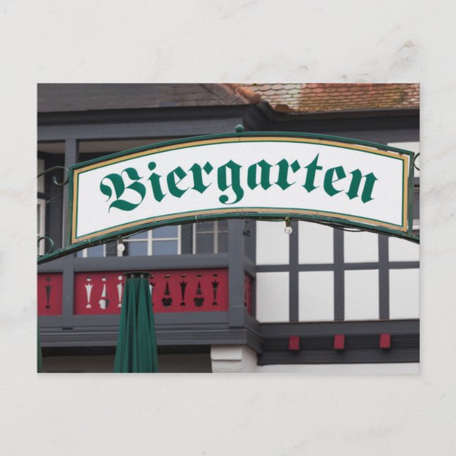 Carte Postale Enseigne de biergarten, Allemagne (Devant)