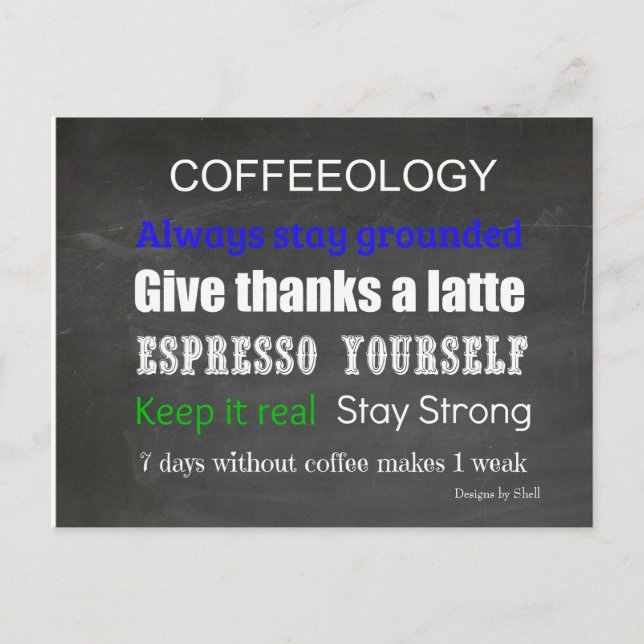 Carte Postale Enseigne de café Coffeeology (Devant)