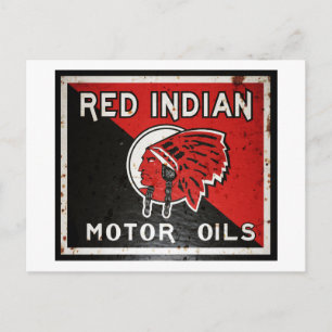 Carte Postale Enseigne de l'huile moteur Red Indian rouillée.