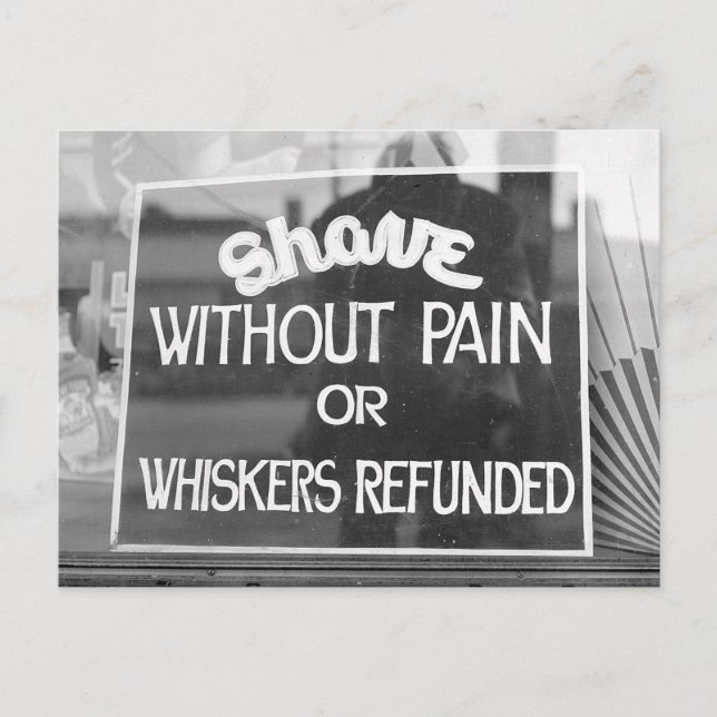 Carte Postale Enseigne de salon de coiffure, 1942 (Devant)