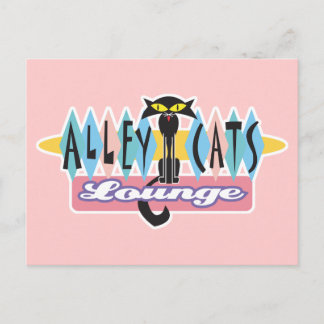 Carte Postale enseigne de salon rétro alley cats