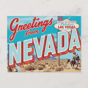 Carte Postale Enseigne Nevada Las Vegas Cowboy