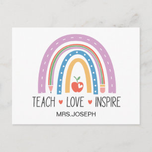 Carte Postale Enseigner Amour Inspirer Enseignant