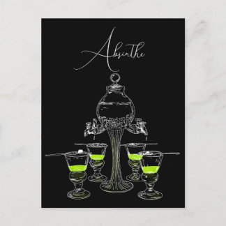 Carte Postale Ensemble Absinthe Illustré