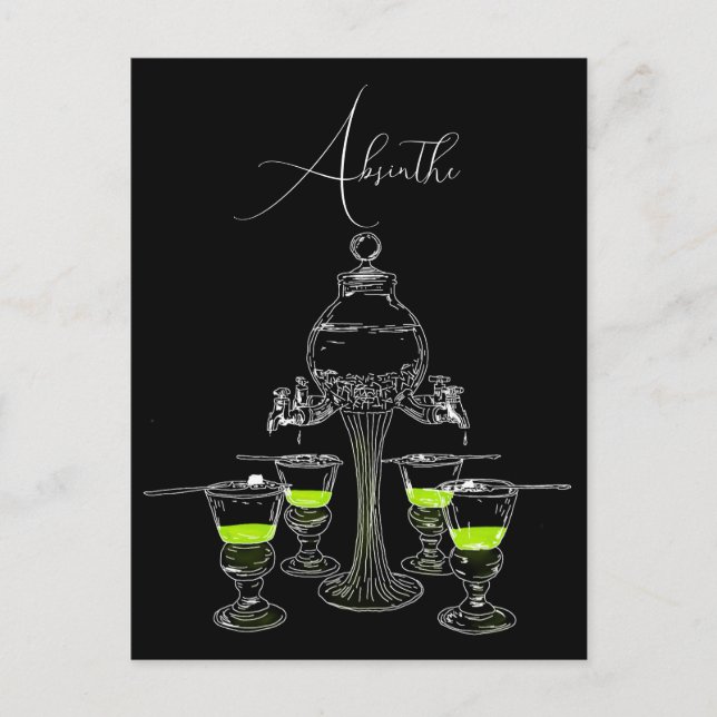 Carte Postale Ensemble Absinthe Illustré (Devant)