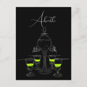Carte Postale Ensemble Absinthe Illustré